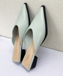 フェイクレザーミュールサンダル