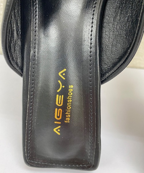 SMILE ORCHID（スマイルオーキッド）の「フェイクレザーミュールサンダル（サンダル・レディース・ブラック/ライトグリーン・36/37/38/39）」の6枚目の写真