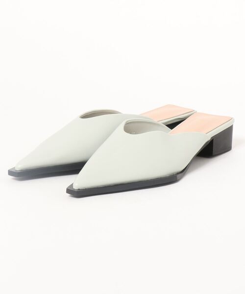 SMILE ORCHID（スマイルオーキッド）の「フェイクレザーミュールサンダル（サンダル・レディース・ブラック/ライトグリーン・36/37/38/39）」の7枚目の写真