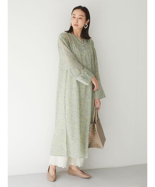 Green　Parks（グリーンパークス）の「シャーリングフレアパンツ＊（その他パンツ・レディース・ブラック/ベージュ/ミント/オフホワイト/チェック・FREE）」の16枚目の写真