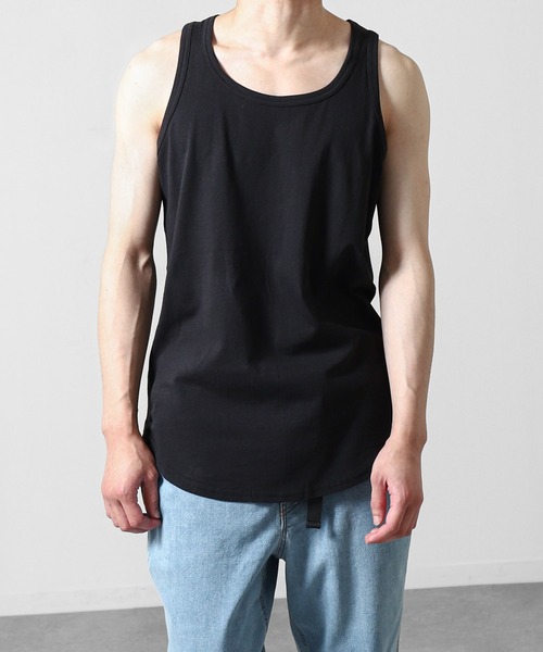 ZIP FIVE（ジップファイブ）の「【ZIP FIVE】 コットン100％ ロング ノースリーブ タンクトップ（タンクトップ・メンズ・ホワイト/ブラック/パープル/グレー/ブルー/グリーン/グリーン系/イエロー/チャコール・SMALL/MEDIUM/LARGE/X-LARGE）」の2枚目の写真