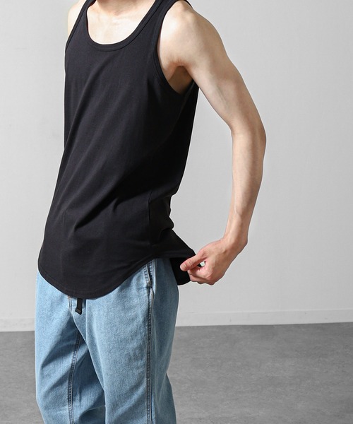 ZIP FIVE（ジップファイブ）の「【ZIP FIVE】 コットン100％ ロング ノースリーブ タンクトップ（タンクトップ・メンズ・ホワイト/ブラック/パープル/グレー/ブルー/グリーン/グリーン系/イエロー/チャコール・SMALL/MEDIUM/LARGE/X-LARGE）」の21枚目の写真