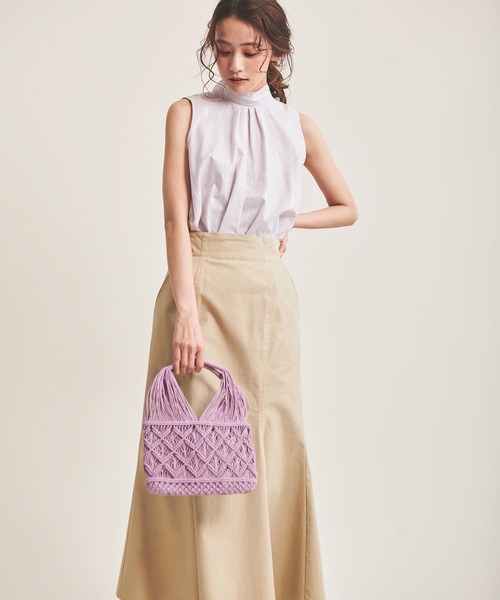 The Virgnia（ザ ヴァージニア）の「【DEVEAUX】ストライプノースリーブブラウス（シャツ/ブラウス・レディース・ラベンダー/ライトグリーン・FREE）」の11枚目の写真