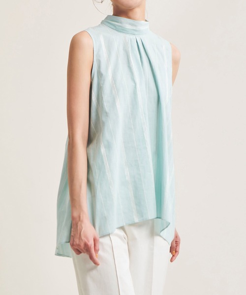 The Virgnia（ザ ヴァージニア）の「【DEVEAUX】ストライプノースリーブブラウス（シャツ/ブラウス・レディース・ラベンダー/ライトグリーン・FREE）」の8枚目の写真