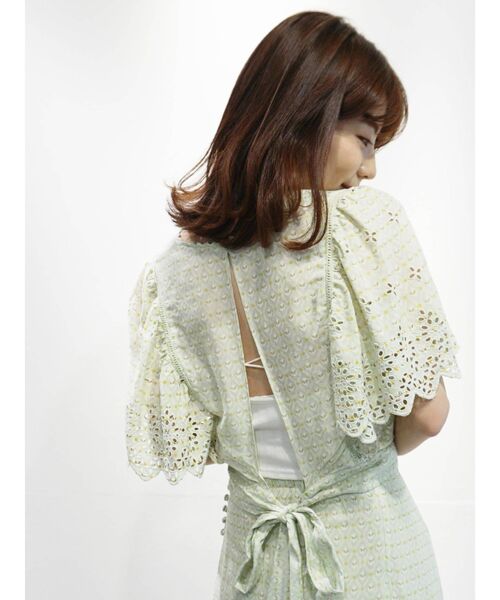MERCURYDUO(マーキュリーデュオ)の「カットワーク刺繍タイルパターンブラウス(シャツ/ブラウス・レディース・グリーン/ネイビー・FREE)」の19枚目の写真