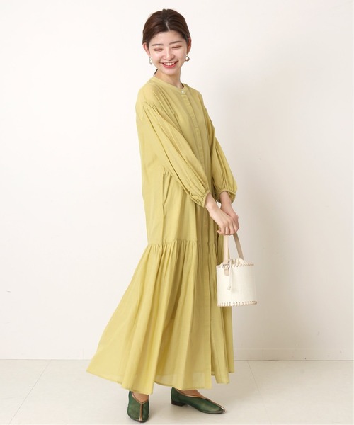 Simplicite(サンプリシテ)の「前開き裾ギャザーワンピース◆(ワンピース・レディース・ブラック/ホワイト/ピンク/イエロー・FREE)」の3枚目の写真