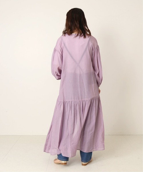 Simplicite(サンプリシテ)の「前開き裾ギャザーワンピース◆(ワンピース・レディース・ブラック/ホワイト/ピンク/イエロー・FREE)」の18枚目の写真