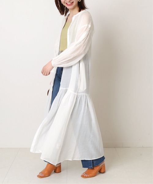 Simplicite(サンプリシテ)の「前開き裾ギャザーワンピース◆(ワンピース・レディース・ブラック/ホワイト/ピンク/イエロー・FREE)」の9枚目の写真