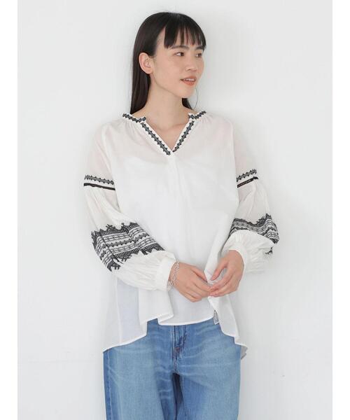 AMERICAN HOLIC（アメリカンホリック）の「デザインスリーブスキッパーシャツ（シャツ/ブラウス・レディース・ブラック/オフホワイト・FREE）」の16枚目の写真