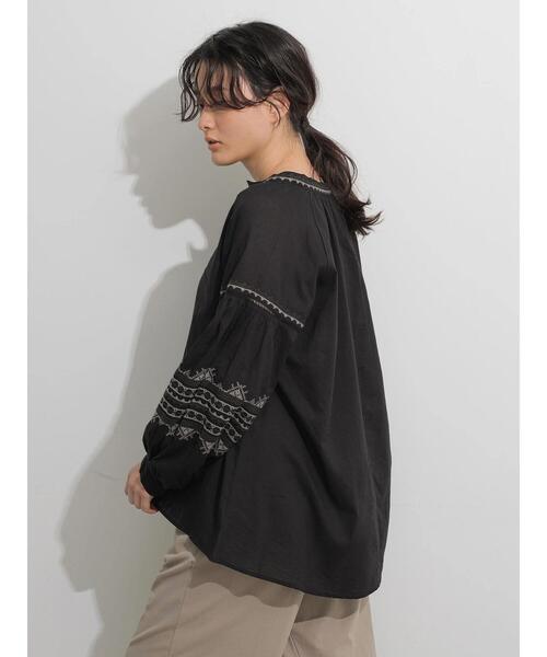 AMERICAN HOLIC（アメリカンホリック）の「デザインスリーブスキッパーシャツ（シャツ/ブラウス・レディース・ブラック/オフホワイト・FREE）」の19枚目の写真