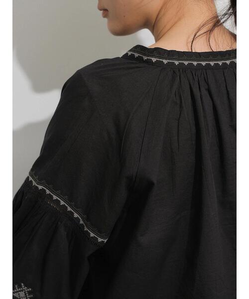 AMERICAN HOLIC（アメリカンホリック）の「デザインスリーブスキッパーシャツ（シャツ/ブラウス・レディース・ブラック/オフホワイト・FREE）」の22枚目の写真