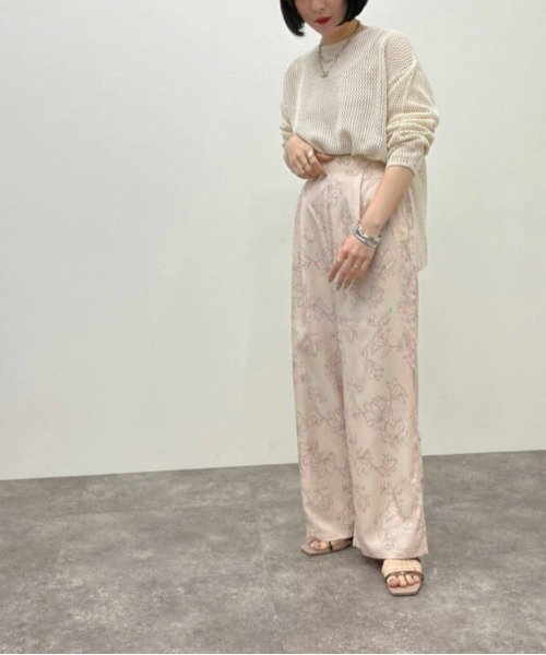 apres jour mignon(アプレジュールミニョン)の「線画花柄イージーパンツ 【ZOZOTOWN限定アイテム】(その他パンツ・レディース・アイボリー/モカ/ダークブルー・X-LARGE/フリー)」の8枚目の写真