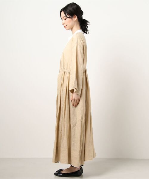 ADAM ET ROPE'（アダムエロペ）の「シアーリネンワンピース（ワンピース・レディース・ブラック/ベージュ・FREE）」の17枚目の写真
