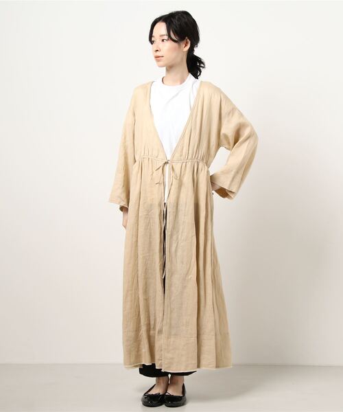 ADAM ET ROPE'（アダムエロペ）の「シアーリネンワンピース（ワンピース・レディース・ブラック/ベージュ・FREE）」の19枚目の写真