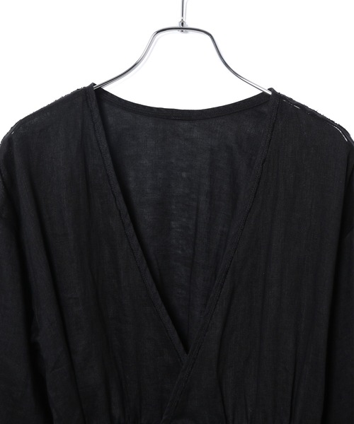 ADAM ET ROPE'（アダムエロペ）の「シアーリネンワンピース（ワンピース・レディース・ブラック/ベージュ・FREE）」の8枚目の写真