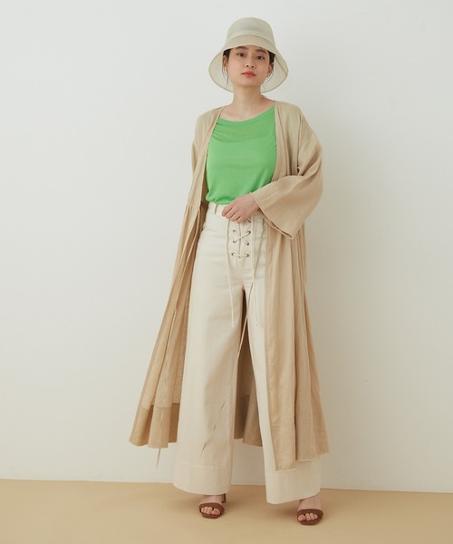 ADAM ET ROPE'（アダムエロペ）の「シアーリネンワンピース（ワンピース・レディース・ブラック/ベージュ・FREE）」の14枚目の写真