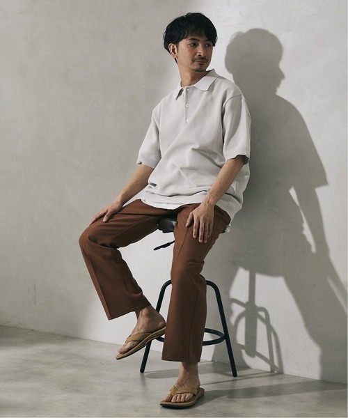 JOURNAL STANDARD relume（ジャーナルスタンダード　レリューム）の「【ポロシャツ+カットソー2点SET】リサイクルポリエステル ニットポロシャツ /サマーニット（ポロシャツ・メンズ・グリーン/ブラック/グレー/オレンジ・LARGE/MEDIUM）」の10枚目の写真