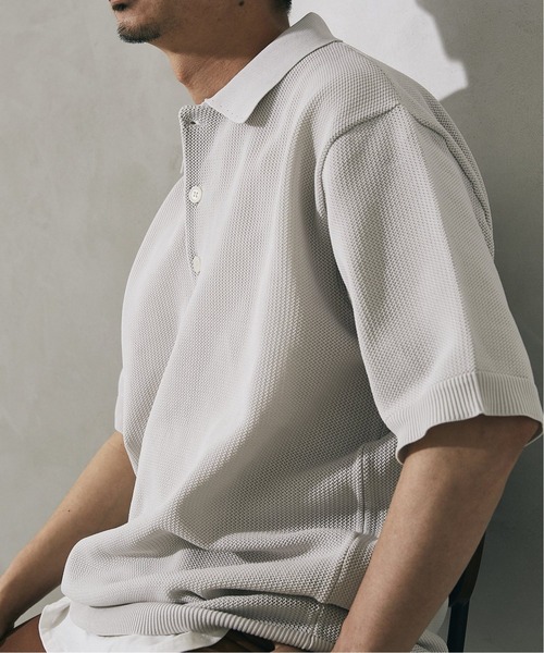 JOURNAL STANDARD relume（ジャーナルスタンダード　レリューム）の「【ポロシャツ+カットソー2点SET】リサイクルポリエステル ニットポロシャツ /サマーニット（ポロシャツ・メンズ・グリーン/ブラック/グレー/オレンジ・LARGE/MEDIUM）」の13枚目の写真