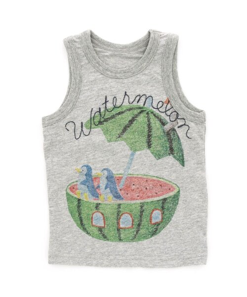BIT'Z（ビッツ）の「3柄フルーツプリントタンクトップ（タンクトップ・キッズ・グレー/キナリ/サックスブルー・100/80/110/95/90/120）」の2枚目の写真