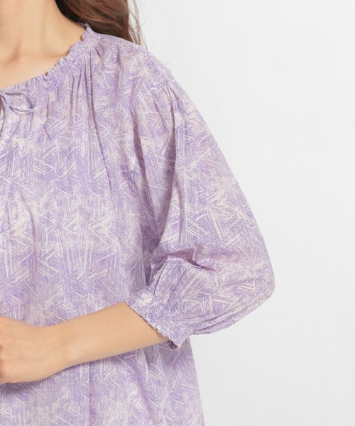 niko and...（ニコアンド）の「ステッチプリントパフスリーブワンピース（ワンピース・レディース・オレンジ/グリーン/ラベンダー・MEDIUM/LARGE）」の13枚目の写真