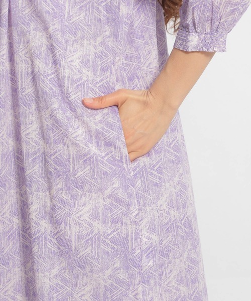 niko and...（ニコアンド）の「ステッチプリントパフスリーブワンピース（ワンピース・レディース・オレンジ/グリーン/ラベンダー・MEDIUM/LARGE）」の17枚目の写真