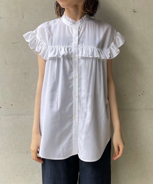 CAPRICIEUX LE'MAGE（カプリシューレマージュ）の「フリルノースリブラウス（シャツ/ブラウス・レディース・ホワイト/ブラック/オレンジ/ブルー/ブラック系その他2・FREE）」の10枚目の写真