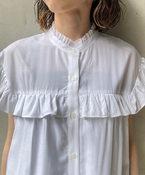 CAPRICIEUX LE'MAGE（カプリシューレマージュ）の「フリルノースリブラウス（シャツ/ブラウス・レディース・ホワイト/ブラック/オレンジ/ブルー/ブラック系その他2・FREE）」の20枚目の写真