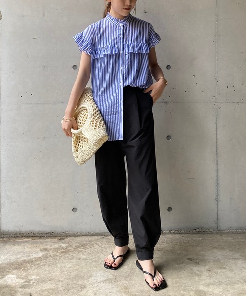 CAPRICIEUX LE'MAGE（カプリシューレマージュ）の「フリルノースリブラウス（シャツ/ブラウス・レディース・ホワイト/ブラック/オレンジ/ブルー/ブラック系その他2・FREE）」の22枚目の写真