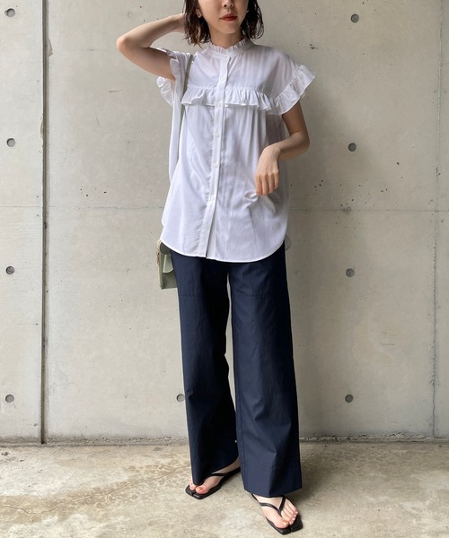 CAPRICIEUX LE'MAGE（カプリシューレマージュ）の「フリルノースリブラウス（シャツ/ブラウス・レディース・ホワイト/ブラック/オレンジ/ブルー/ブラック系その他2・FREE）」の19枚目の写真