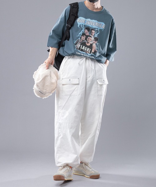 Perushu（ペルーシュ）の「ステッチスノーカーゴパンツ（カーゴパンツ・メンズ・オフホワイト/ブラック/ライトブルー・SMALL/MEDIUM/LARGE）」の4枚目の写真