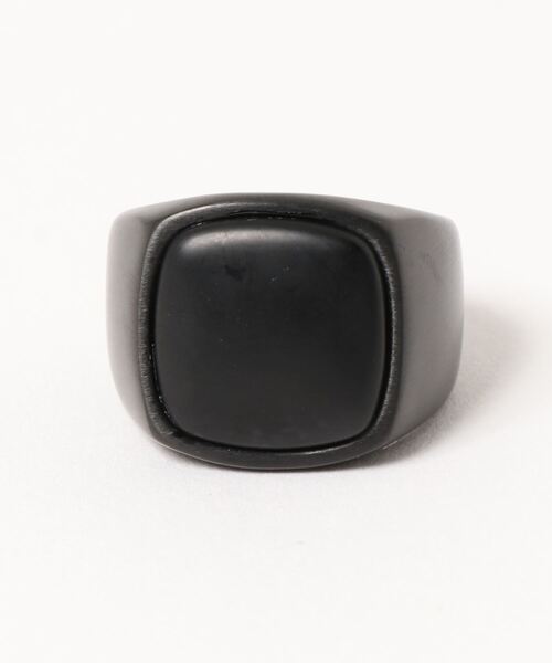 Burner（バーナー）の「【OKUOKU　0909】ストーン付き　ワイドステンレスリング（低アレルギー素材）（リング・メンズ・ゴールド系2/シルバー系4/シルバー系/ブラック系5/シルバー系9/ブラック系6/ゴールド系1/ブラック系7/シルバー系8/ゴールド系3・10/8）」の2枚目の写真