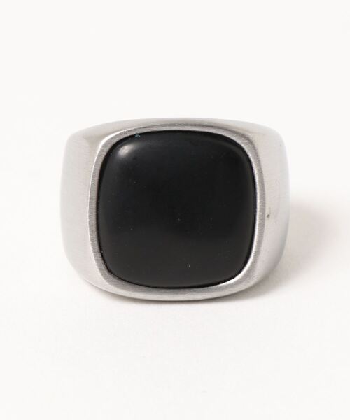 Burner（バーナー）の「【OKUOKU　0909】ストーン付き　ワイドステンレスリング（低アレルギー素材）（リング・メンズ・ゴールド系2/シルバー系4/シルバー系/ブラック系5/シルバー系9/ブラック系6/ゴールド系1/ブラック系7/シルバー系8/ゴールド系3・10/8）」の5枚目の写真