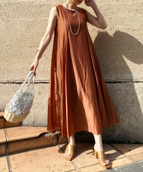 DouDou（ドゥドゥ）の「切替フレアワンピース（ワンピース・レディース・ブラック/ピンク/キャメル・FREE）」の3枚目の写真