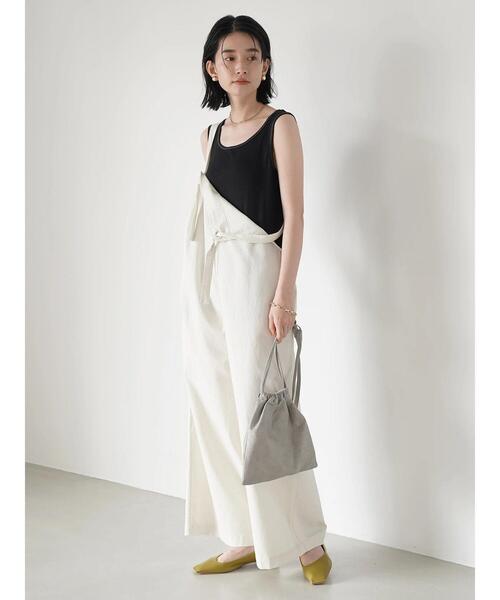 AMERICAN HOLIC（アメリカンホリック）の「綿ピケサロペット（サロペット/オーバーオール・レディース・チャコールグレー/アイボリー・FREE）」の11枚目の写真