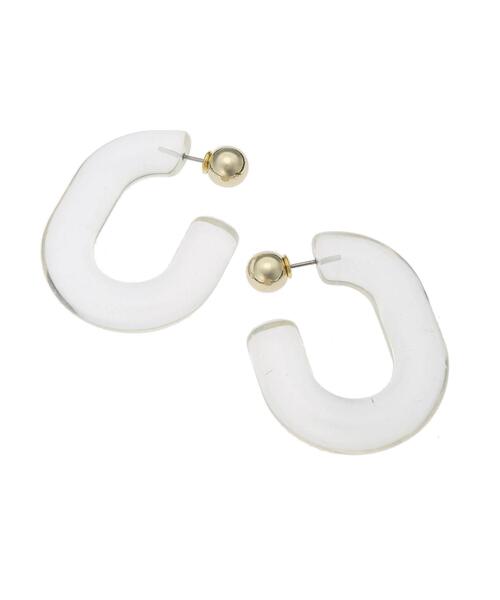 AMERICAN HOLIC（アメリカンホリック）の「オーバルアクリル&メタルボールピアス（ピアス（両耳用）・レディース・ライトカーキ/ライトパープル/ブラウン/クリア・FREE）」の14枚目の写真