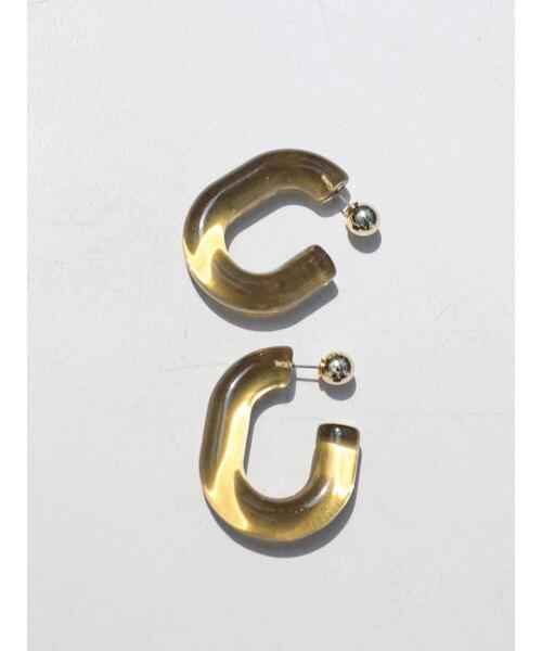 AMERICAN HOLIC（アメリカンホリック）の「オーバルアクリル&メタルボールピアス（ピアス（両耳用）・レディース・ライトカーキ/ライトパープル/ブラウン/クリア・FREE）」の2枚目の写真