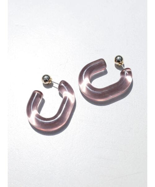 AMERICAN HOLIC（アメリカンホリック）の「オーバルアクリル&メタルボールピアス（ピアス（両耳用）・レディース・ライトカーキ/ライトパープル/ブラウン/クリア・FREE）」の3枚目の写真