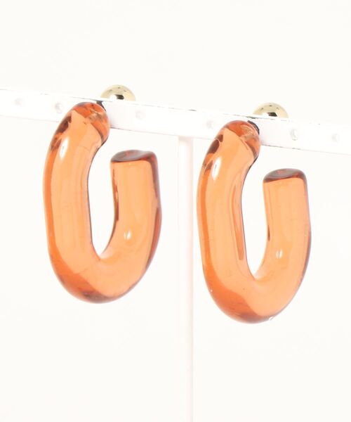 AMERICAN HOLIC（アメリカンホリック）の「オーバルアクリル&メタルボールピアス（ピアス（両耳用）・レディース・ライトカーキ/ライトパープル/ブラウン/クリア・FREE）」の5枚目の写真