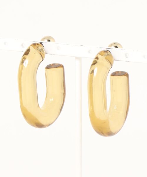 AMERICAN HOLIC（アメリカンホリック）の「オーバルアクリル&メタルボールピアス（ピアス（両耳用）・レディース・ライトカーキ/ライトパープル/ブラウン/クリア・FREE）」の6枚目の写真