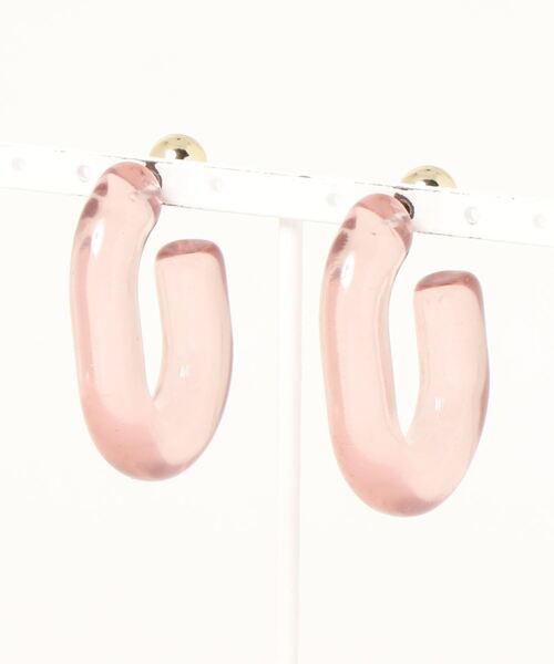 AMERICAN HOLIC（アメリカンホリック）の「オーバルアクリル&メタルボールピアス（ピアス（両耳用）・レディース・ライトカーキ/ライトパープル/ブラウン/クリア・FREE）」の7枚目の写真