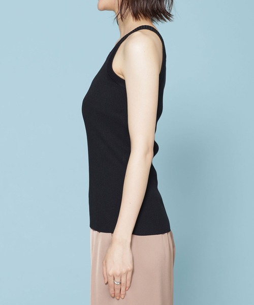 NANO universe（ナノユニバース）の「リブタンクトップ＋シアーニットカーディガンセット 長袖（アンサンブル・レディース・ブラック/ブルー/アイボリー・38/36）」の5枚目の写真