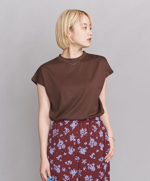 BEAUTY&YOUTH UNITED ARROWS（ビューティーアンドユースユナイテッドアローズ）の「BY∴ クルーネックフレンチスリーブカットソー◆（Tシャツ/カットソー・レディース・ホワイト/ブラック/ダークブラウン/ライラック/その他1・FREE）」の6枚目の写真