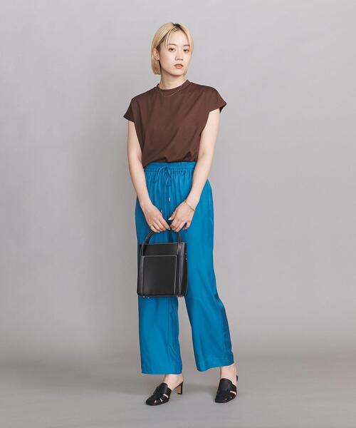 BEAUTY&YOUTH UNITED ARROWS（ビューティーアンドユースユナイテッドアローズ）の「BY∴ クルーネックフレンチスリーブカットソー◆（Tシャツ/カットソー・レディース・ホワイト/ブラック/ダークブラウン/ライラック/その他1・FREE）」の9枚目の写真