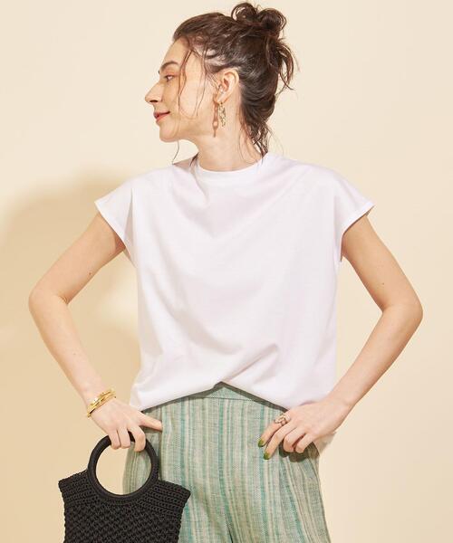 BEAUTY&YOUTH UNITED ARROWS（ビューティーアンドユースユナイテッドアローズ）の「BY∴ クルーネックフレンチスリーブカットソー◆（Tシャツ/カットソー・レディース・ホワイト/ブラック/ダークブラウン/ライラック/その他1・FREE）」の16枚目の写真