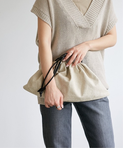 SLOBE IENA(スローブイエナ)の「【Le vernis / ル ベルニ】 コンビワイド巾着バッグ◆(ハンドバッグ・レディース・ブラック・FREE)」の14枚目の写真