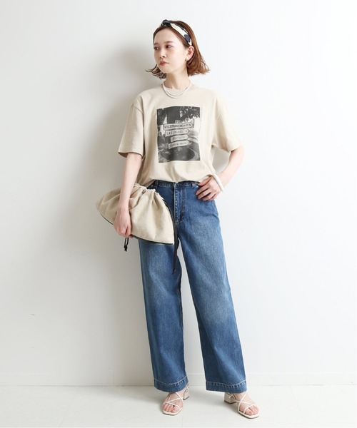 SLOBE IENA(スローブイエナ)の「【Le vernis / ル ベルニ】 コンビワイド巾着バッグ◆(ハンドバッグ・レディース・ブラック・FREE)」の5枚目の写真