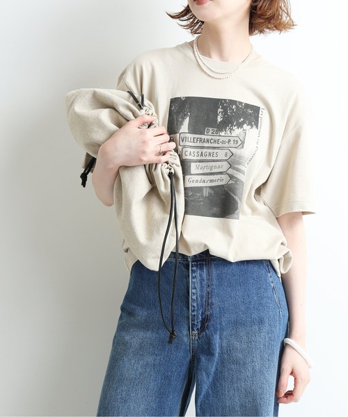 SLOBE IENA(スローブイエナ)の「【Le vernis / ル ベルニ】 コンビワイド巾着バッグ◆(ハンドバッグ・レディース・ブラック・FREE)」の6枚目の写真