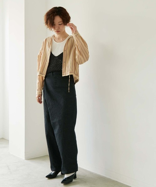 nitca（ニトカ）の「.._●マルチストライプ 開襟ブラウス（シャツ/ブラウス・レディース・ベージュ/ブラウン・FREE）」の7枚目の写真