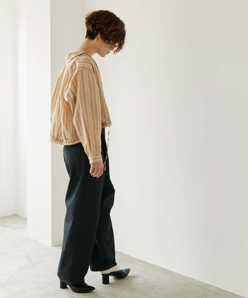 nitca（ニトカ）の「.._●マルチストライプ 開襟ブラウス（シャツ/ブラウス・レディース・ベージュ/ブラウン・FREE）」の9枚目の写真