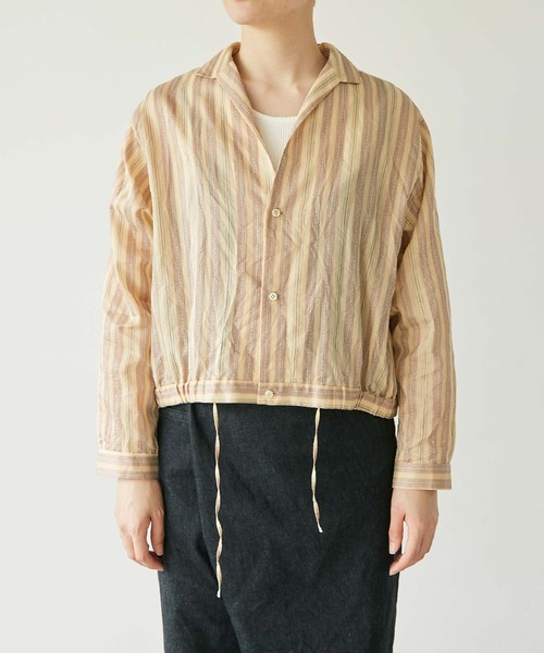 nitca（ニトカ）の「.._●マルチストライプ 開襟ブラウス（シャツ/ブラウス・レディース・ベージュ/ブラウン・FREE）」の11枚目の写真